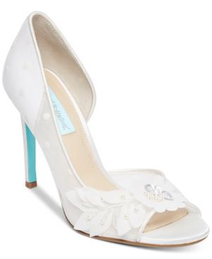Blue By Betsey Johnson Anise Peep-toe D'orsay Evening Pumps Women's Shoes