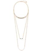 Swarovski Gold-tone Imitation Pearl And Crystal Multi-layer Necklace