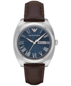 Emporio Armani Men's Gamma Dark Brown Leather Strap Watch 41mm Ar1940