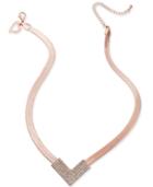 Thalia Sodi Rose Gold-tone Pave Chevron Pendant Necklace, Created For Macy's