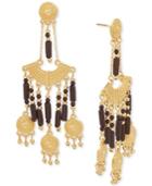 Steve Madden Gold-tone Beaded Chandelier Earrings