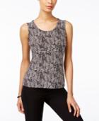 Jm Collection Petite Printed Jacquard Tank, Created For Macy's