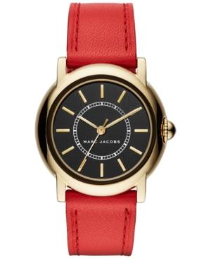 Marc Jacobs Women's Courtney Red Leather Strap Watch 34mm Mj1452