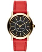 Marc Jacobs Women's Courtney Red Leather Strap Watch 34mm Mj1452