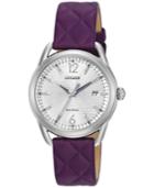 Citizen Women's Drive Purple Quilted Leather Strap Watch 34mm Fe6080-03a