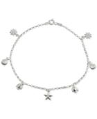 Giani Bernini Nautical Theme Charm Ankle Bracelet In Sterling Silver, Only At Macy's