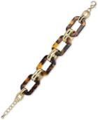 Charter Club Gold-tone Tortoiseshell-look Large Link Bracelet, Only At Macy's