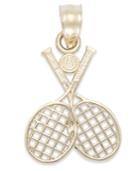 Double Tennis Racquet Charm In 14k Gold