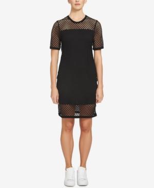 1.state Mesh Contrast T-shirt Dress