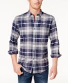 Club Room Men's Plaid Stretch Flannel Shirt, Created For Macy's