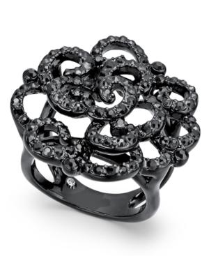 Inc International Concepts Black-tone Jet Pave Ring, Created For Macy's