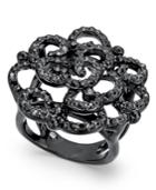 Inc International Concepts Black-tone Jet Pave Ring, Created For Macy's