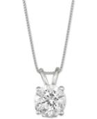 Diamond Solitaire 18 Pendant Necklace (2 Ct. T.w.) In 14k White Gold