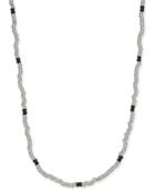 Degs & Sal Men's 24 Beaded Necklace In Sterling Silver & Black Rhodium-plate