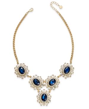 Charter Club Gold-tone Blue Oval Crystal Statement Necklace, Only At Macy's