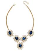 Charter Club Gold-tone Blue Oval Crystal Statement Necklace, Only At Macy's