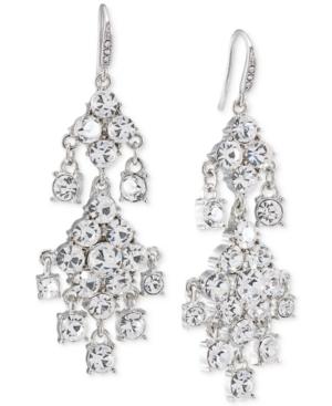 Carolee Silver-tone Crystal Double-drop Chandelier Earrings