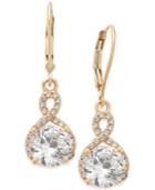 Giani Bernini Cubic Zirconia Infinity Drop Earrings In 18k Gold-plated Sterling Silver, Only At Macy's