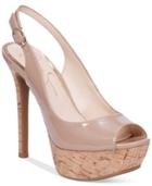 Jessica Simpson Tacey Peep-toe Slingback Platform Pumps Women's Shoes