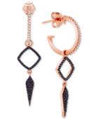 Wrapped In Love Black And White Diamond Earrings (1/2 Ct. T.w.) In 14k Rose Gold, Created For Macy's