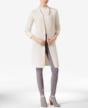 Kensie Open-front Waffle-knit Cardigan