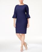 Alex Evenings Plus Size Bell-sleeve Sheath Dress