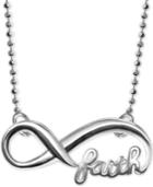 Alex Woo Faith And Infinity Pendant Necklace In Sterling Silver