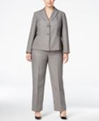 Le Suit Plus Size Herringbone Pantsuit