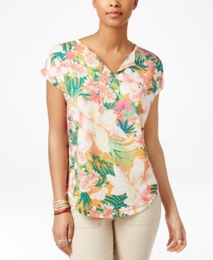 American Living Floral-print T-shirt, Only At Macy's