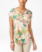 American Living Floral-print T-shirt, Only At Macy's