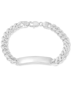Curb Chain Id Bracelet In Sterling Silver