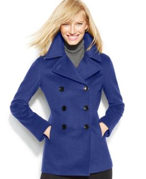 Calvin Klein Plus Wool-cashmere Blend Peacoat