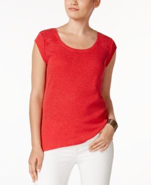 G.h. Bass & Co. Waffle Ruffle-trim Top