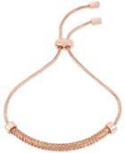 Kenneth Cole New York Rose Gold-tone Textured Chain & Cubic Zirconia Slider Bracelet