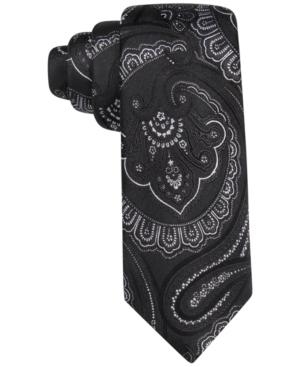 Tasso Elba Men's Black & White Paisley Tie, Only At Macy's