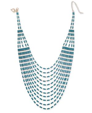Thalia Sodi Gold-tone Beaded Multi-row Statement Necklace, 16 + 3 Extender, Created For Macy's