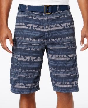 American Rag Men's Geo-print Cargo Shorts With D-ring Belt, Only At Macy's