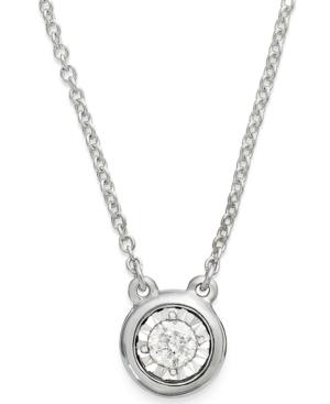 Diamond Illusion Pendant Necklace In Sterling Silver (1/10 Ct. T.w.)