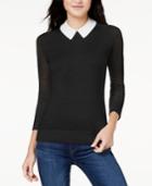 Maison Jules Embellished Layered-look Sweater, Created For Macy's