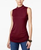 Inc International Concepts Ruched Mock-turtleneck Top, Only At Macy's