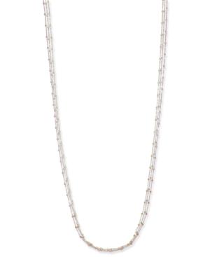 Tricolor Three-layer Beaded Statement Necklace 36-40 In 14k Gold, White Gold & Rose Gold