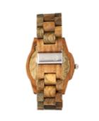 Earth Wood Heartwood Wood Bracelet Watch W/date Olive 43mm