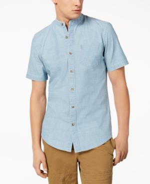American Rag Men's Band Collar Chambray Shirt, Created For Macy's