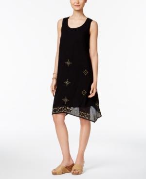 Style & Co Elle Embroidered Shift Dress, Only At Macy's