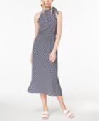 Maison Jules Printed Tie-neck Midi Dress, Created For Macy's