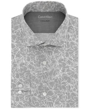 Calvin Klein X Men's Extra-slim Fit Thermal Stretch Performance Abstract Dress Shirt