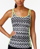 Go By Gossip Double-strap Chevron Tankini Top Women's Swimsuit