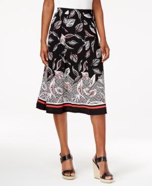 Alfred Dunner Saratoga Springs Leaf-print Skirt