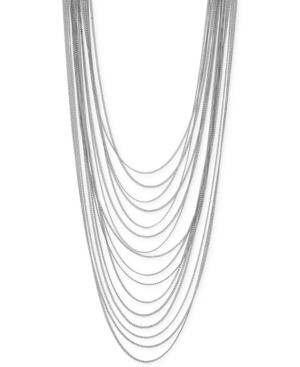 Bcbgeneration Silver-tone Long Multi-chain Statement Necklace