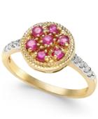 Ruby (5/8 Ct. T.w.) & Diamond Accent Ring In 14k Gold